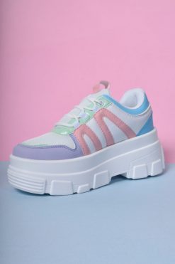 Echo Club House Shoes Missing In Action Platform Sneakers - Pastel Punch
