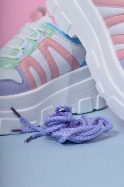 Echo Club House Shoes Missing In Action Platform Sneakers - Pastel Punch