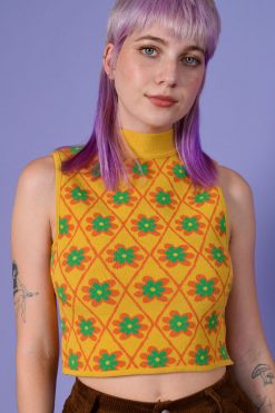 Echo Club House Alena Mock Neck Floral Knit Top