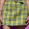 Echo Club House Neo Plaid Print Belted Mini Skirt Clothes