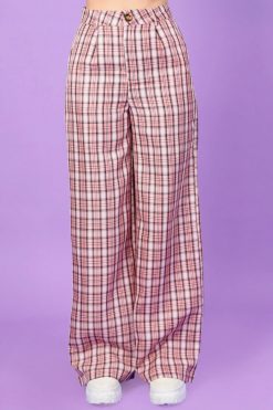 Echo Club House Monica Plaid Wide Leg Trouser By Daisy Street Clothes