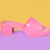 Echo Club House Yes Please Jelly Strap Mule Heel - Flamingo