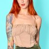 Echo Club House Gather It Up Corset Sateen Top - Bone