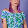 Echo Club House Clothes Klaire Off Shoulder Floral Knit Top