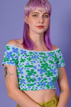 ECHOCLUBHOUSE best sale 31 Echo Club House Clothes Klaire Off Shoulder Floral Knit Top