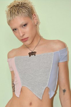 Echo Club House Hacker Reverse Stitch Off Shoulder Top Clothes