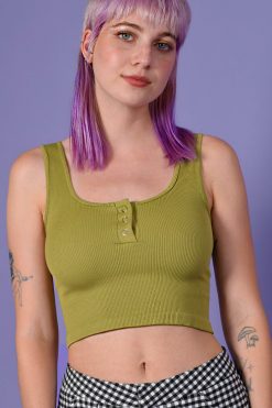 Echo Club House Benji Ribbed Seamless Henley Tank