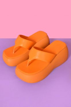 Echo Club House Shoes Island In The Sun Platform Thong Sandals - Tangerine