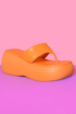 Echo Club House Shoes Island In The Sun Platform Thong Sandals - Tangerine