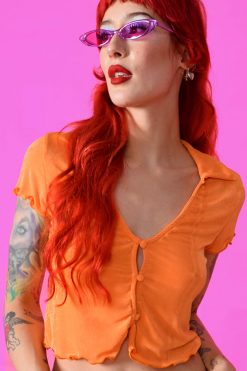 Echo Club House 90s Super Slim Cat Eye Sunglasses - Purrrrple