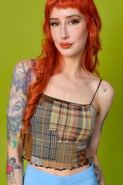 Echo Club House Clothes Heidi Patchwork Mesh Layered Tank