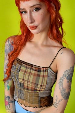 Echo Club House Clothes Heidi Patchwork Mesh Layered Tank