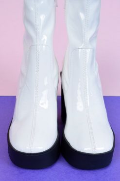 Echo Club House Shoes Over It Platform Ankle Boot - White