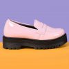 Echo Club House Shoes Patent Bernie Chunky Platform Loafers - BB Pink