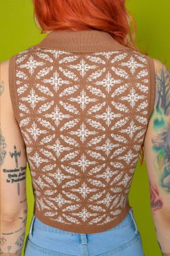 Echo Club House Dorothy Collared Knit Sleeveless Top Clothes