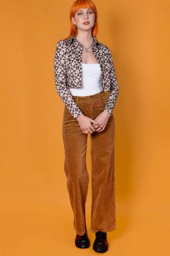 Echo Club House Penny Floral Print Collared Button Up Blouse - Cocoa