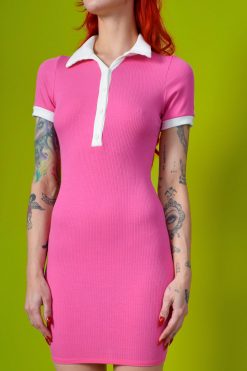 Echo Club House Celine Collared Contrast Dress - Bubblegum