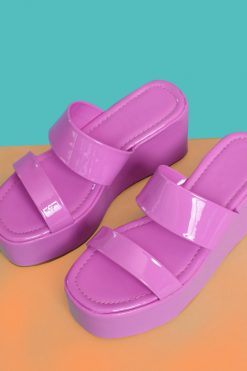 Echo Club House Shoes Lollipop Patent Strap Platforms - Orchid