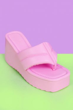 Echo Club House Shoes Heaven Fluff Platform Thong - Pink