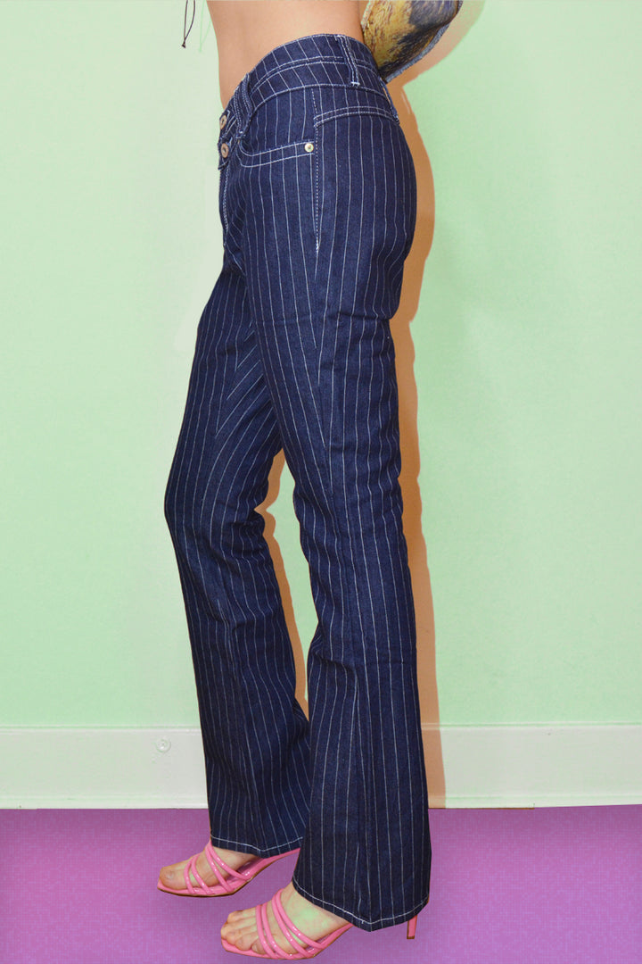 Echo Club House Hyperdrive Deadstock Pinstripe Flare Denim 4 Echo Club House Hyperdrive Deadstock Pinstripe Flare Denim