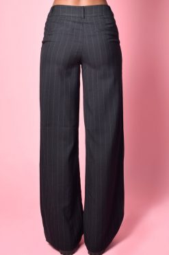 Echo Club House Clothes Y2K Perfection Pinstripe Wide Legs - Noir