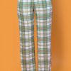 Echo Club House Only Wanna Be With You Plaid Wide Leg Trouser - Sage Clothes