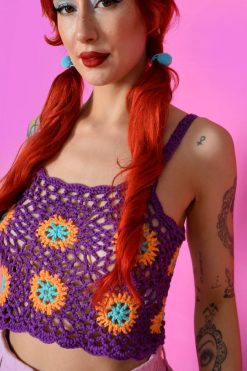 Echo Club House Break Me Loose Crochet Tank - Indigo