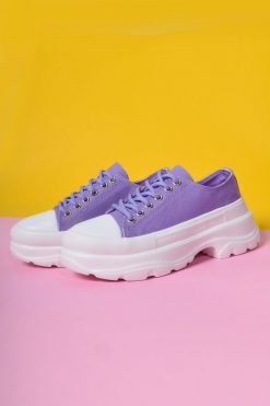 Echo Club House Shoes Down Low Platform Sneakers - Violet