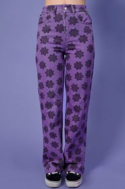 Echo Club House Allegra Floral Print Wide Leg Denim Clothes