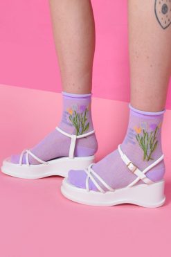 Echo Club House Lilac Knit Mesh Socks Accessories