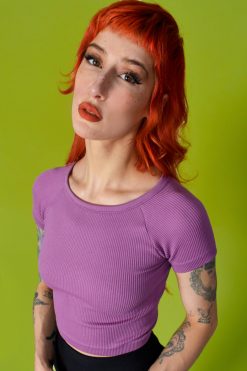 Echo Club House Cheryl High Cut Ribbed Raglan Seamless Top