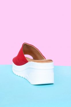 Echo Club House Shoes Kensington Faux Suede Platform Sandals - Ruby