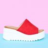 Echo Club House Shoes Kensington Faux Suede Platform Sandals - Ruby 1 Echo Club House Shoes Kensington Faux Suede Platform Sandals - Ruby