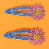 Echo Club House Accessories Rhinestone Floral Clip Set
