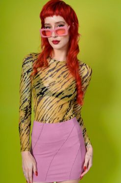 Echo Club House Rather Ripped Print Mesh Top