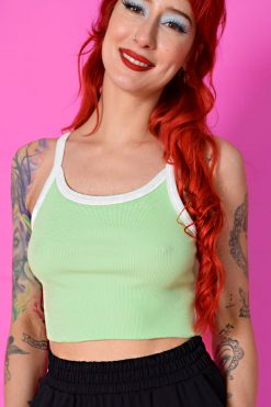 Echo Club House Get It Ribbed Contrast Tank