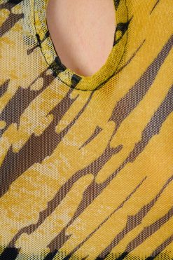 Echo Club House Rather Ripped Print Mesh Top