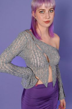 Echo Club House Leora Ripped Up Asymmetrical Knit Top Clothes