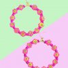 Echo Club House Happy Days Floral Hoop Earrings - Hot Pink Accessories