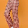 Echo Club House Clothes Hold Her Hand Plaid Flare Pants