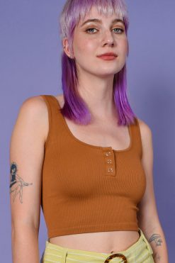 Echo Club House Benji Ribbed Seamless Henley Tank