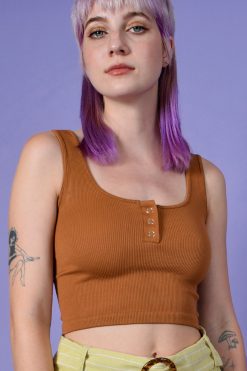 Echo Club House Benji Ribbed Seamless Henley Tank