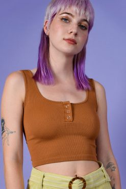 Echo Club House Benji Ribbed Seamless Henley Tank