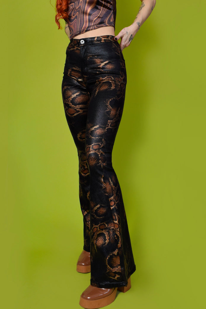 Echo Club House Edan Snake Print Deadstock Flare Pants Clothes 4 Echo Club House Edan Snake Print Deadstock Flare Pants Clothes