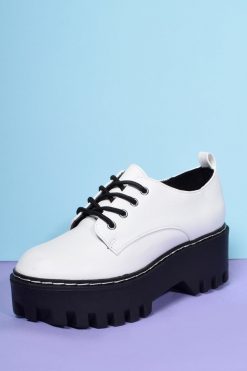 Echo Club House Secret Life Platform Chunky Oxfords - White