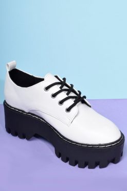 Echo Club House Secret Life Platform Chunky Oxfords - White