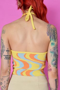 Echo Club House Clothes Sleep 2 Dream Halter Knit Swirl Top