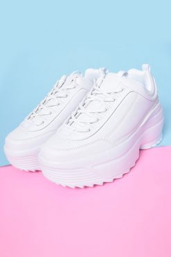 Echo Club House Shoes Tall Order Platform Sneakers - White