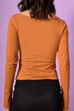 Echo Club House Hazel Open Front Overlock Stitch Top