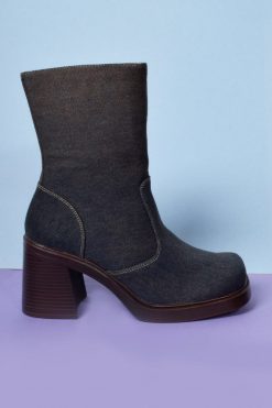 ECHOCLUBHOUSE best sale 19 Echo Club House Shoes Clarissa Deadstock Square Toe Denim Boot